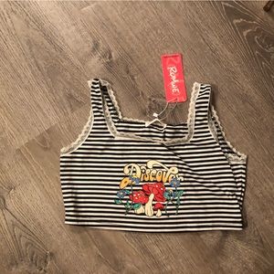 ROMWE NWT Mushroom Crop top